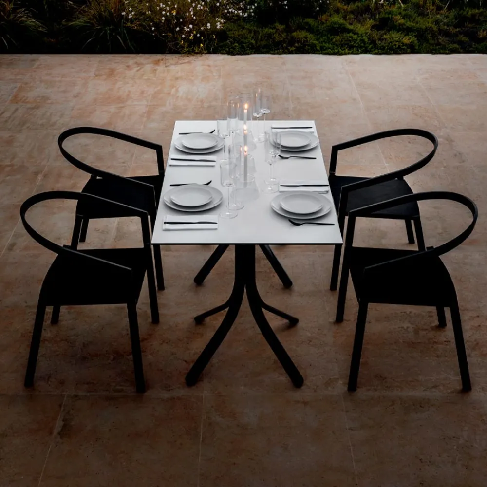 Viadurini in the Garden Gartentische Aus Aluminium-Luxus-Gartentisch aus Aluminium und Weiß Hpl oder Gunmetal - Filomena