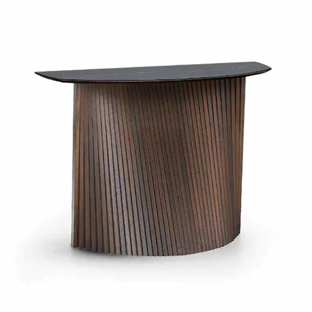 Viadurini Living Konsolentisch Flur-Luxus-Holzkonsole mit Marmorsteinzeugplatte Made in Italy - Oxide