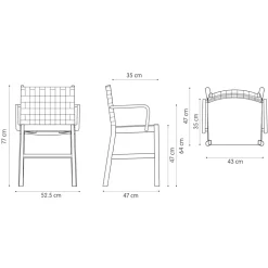 Viadurini Living Moderne Stühle-Luxusstuhl aus beige lackierter Buche und geflochtenem Leder Made in Italy - Nora