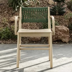 Viadurini Living Moderne Stühle-Luxusstuhl mit Armlehnen aus gebleichter Buche und Seil Made in Italy - Nora