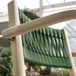 Viadurini Living Moderne Stühle-Luxusstuhl mit Armlehnen aus gebleichter Buche und Seil Made in Italy - Nora