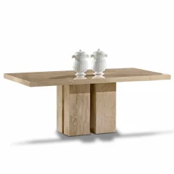 Viadurini Living Esstische Nach Mass|Esstische-Luxustisch mit modernem Design, Platte aus Daino-Marmor Made in Italy - Zarino