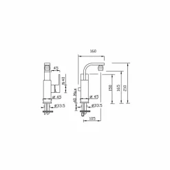 Viadurini Taps Bidetarmaturen-Made in Italy Design Hochschwenkbarer Bidetmischer für Bidet - Panela