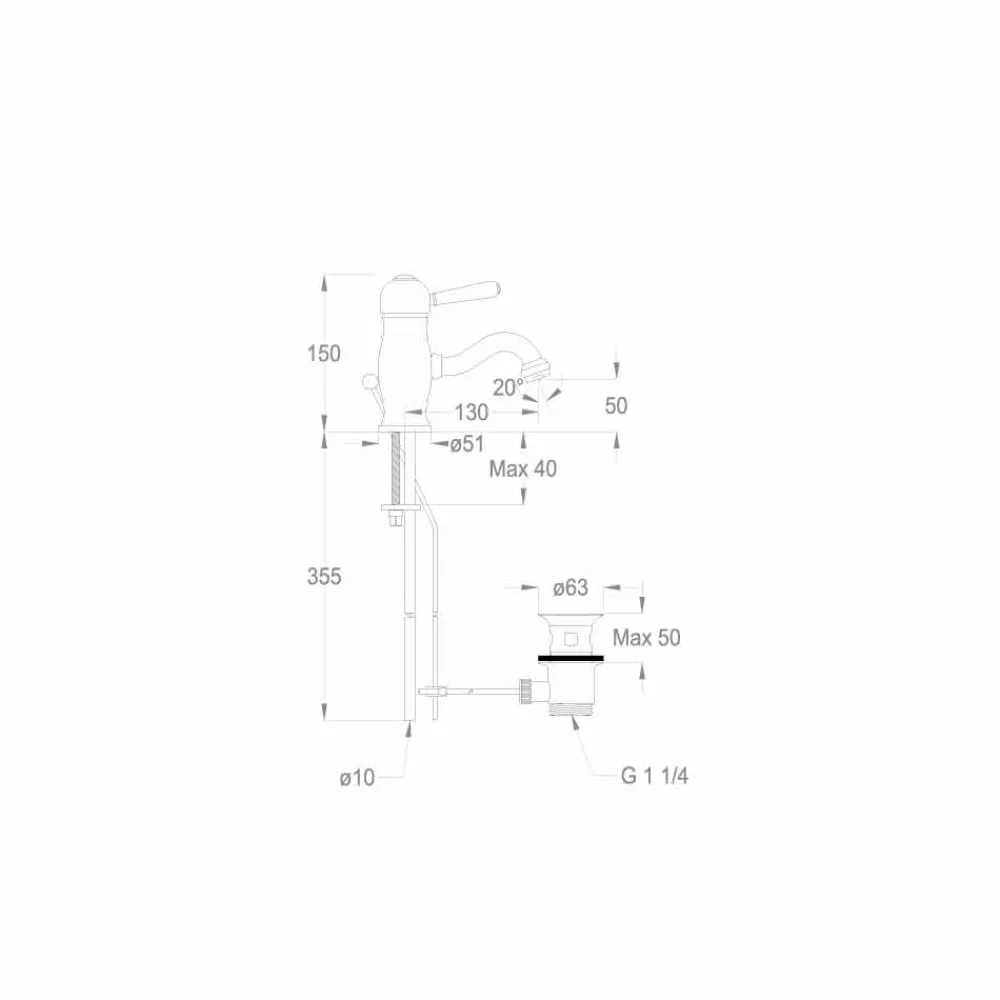 Viadurini Taps Waschbeckenarmaturen-Made in Italy Design Messing Arbeitsplatte Waschtischmischer - Binsu