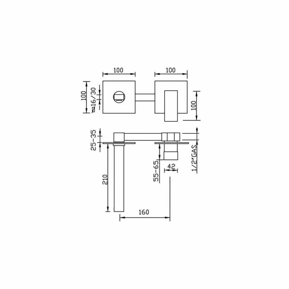 Viadurini Taps Waschbeckenarmaturen-Made in Italy Design Wandwaschbecken - Panela