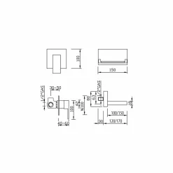 Viadurini Taps Waschbeckenarmaturen-Made in Italy Design Wandmischer - Bibo