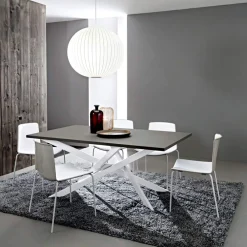 Viadurini Living Esstische-Made in Italy Hochwertiger Fenix- und Weißmetall-Küchentisch - Carlino