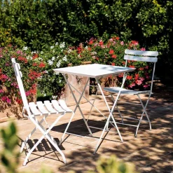 Viadurini in the Garden Gartenstühle Metall-Made in Italy Klappbarer Außenstuhl aus lackiertem Metall, 4 Stück - Lori