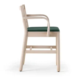 Viadurini Living Moderne Stühle-Massiver Buchenstuhl mit Armlehnen und gepolstertem Sitz Made in Italy - Nora