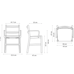 Viadurini Living Moderne Stühle-Massiver Buchenstuhl mit Armlehnen und gepolstertem Sitz Made in Italy - Nora
