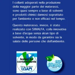 Viadurini Night Design Queen Size Matratze-Matratze Bio, Natur, Quadratisch und eine Hälfte mit Speicher Airsensitive