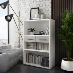 Viadurini Living Moderne Design Bücherregale-Melaminbeschichtetes Holzbücherregal in verschiedenen Größen – Zinn