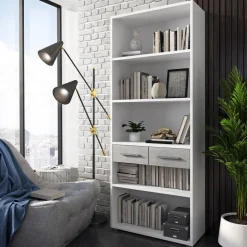 Viadurini Living Moderne Design Bücherregale-Melaminbeschichtetes Holzbücherregal in verschiedenen Größen – Zinn