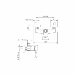 Viadurini Taps Duscharmaturen-Messing Duschmischer Made in Italy - Neno