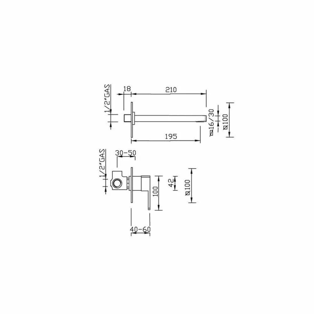 Viadurini Taps Waschbeckenarmaturen-Messing Wandwaschbecken Mixer Made in Italy - Sika