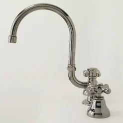 Viadurini Taps Waschbeckenarmaturen-Messing-Badezimmer-Waschtischarmatur 3 Löcher hoher Auslauf mit Ablauf - Ercolina