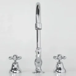 Viadurini Taps Waschbeckenarmaturen-Messing-Badezimmer-Waschtischarmatur 3 Löcher hoher Auslauf mit Ablauf - Ercolina