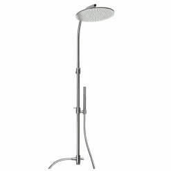 Viadurini Taps Duschsäulen-Messing-Duschsäule mit rundem Stahl-Duschkopf Made in Italy - Kennedy