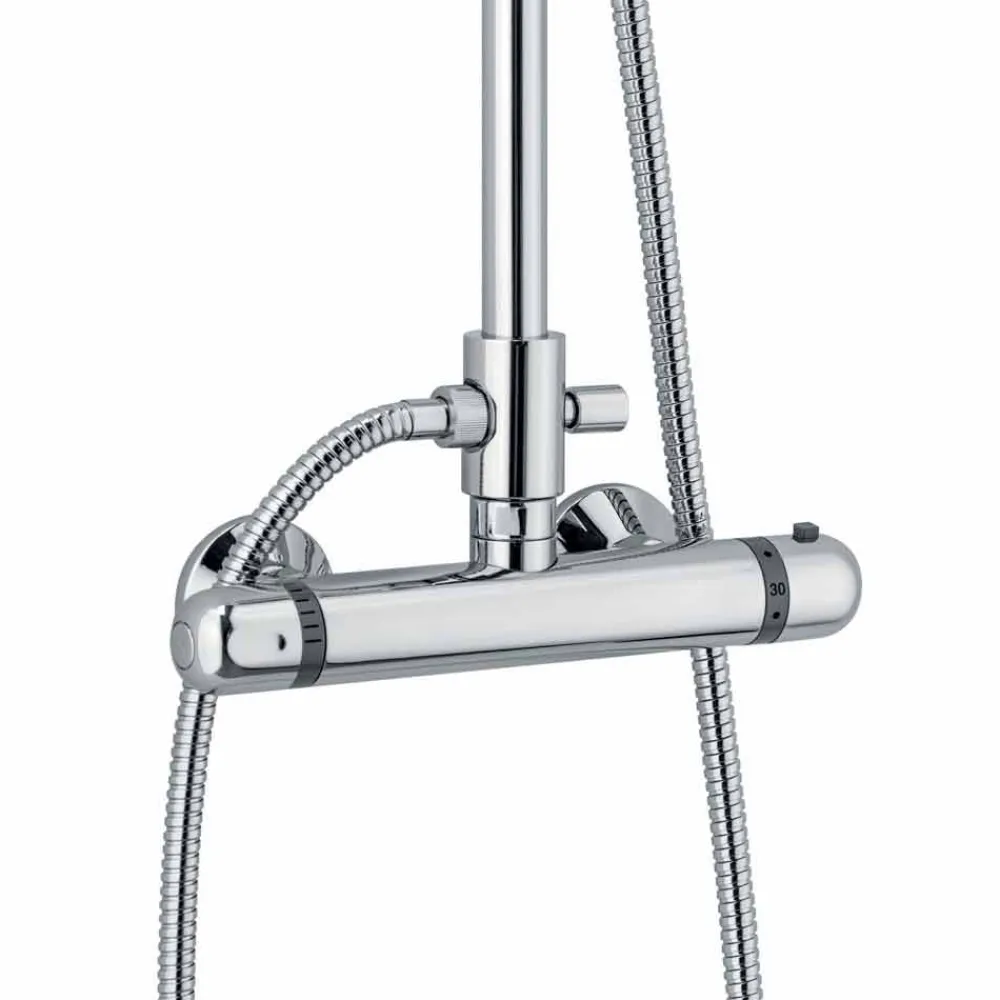 Viadurini Taps Duschsäulen-Messing-Duschsäule mit Thermostatmischer Made in Italy - Gallo