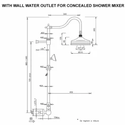 Viadurini Taps Duschsäulen-Messing-Duschsäule ohne Mixer Klassisches Design Made in Italy - Yunda
