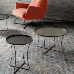 Viadurini Living Moderne Couchtische-Metall Couchtisch mit Behälter Tablett Made in Italy - Numbo