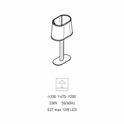 Viadurini Lighting Moderne Tischlampen-Metall Tischlampe mit Stoff Lampenschirm Made in Italy - Jump