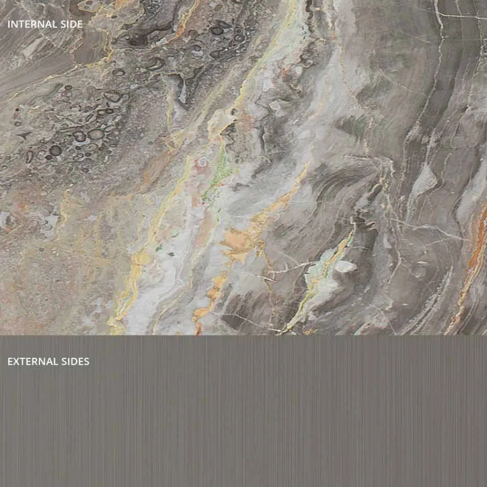 Viadurini Living Esstische Nach Mass|Esstische-Metall- und Marmortisch mit luxuriöser Glasplatte Made in Italy - Minera