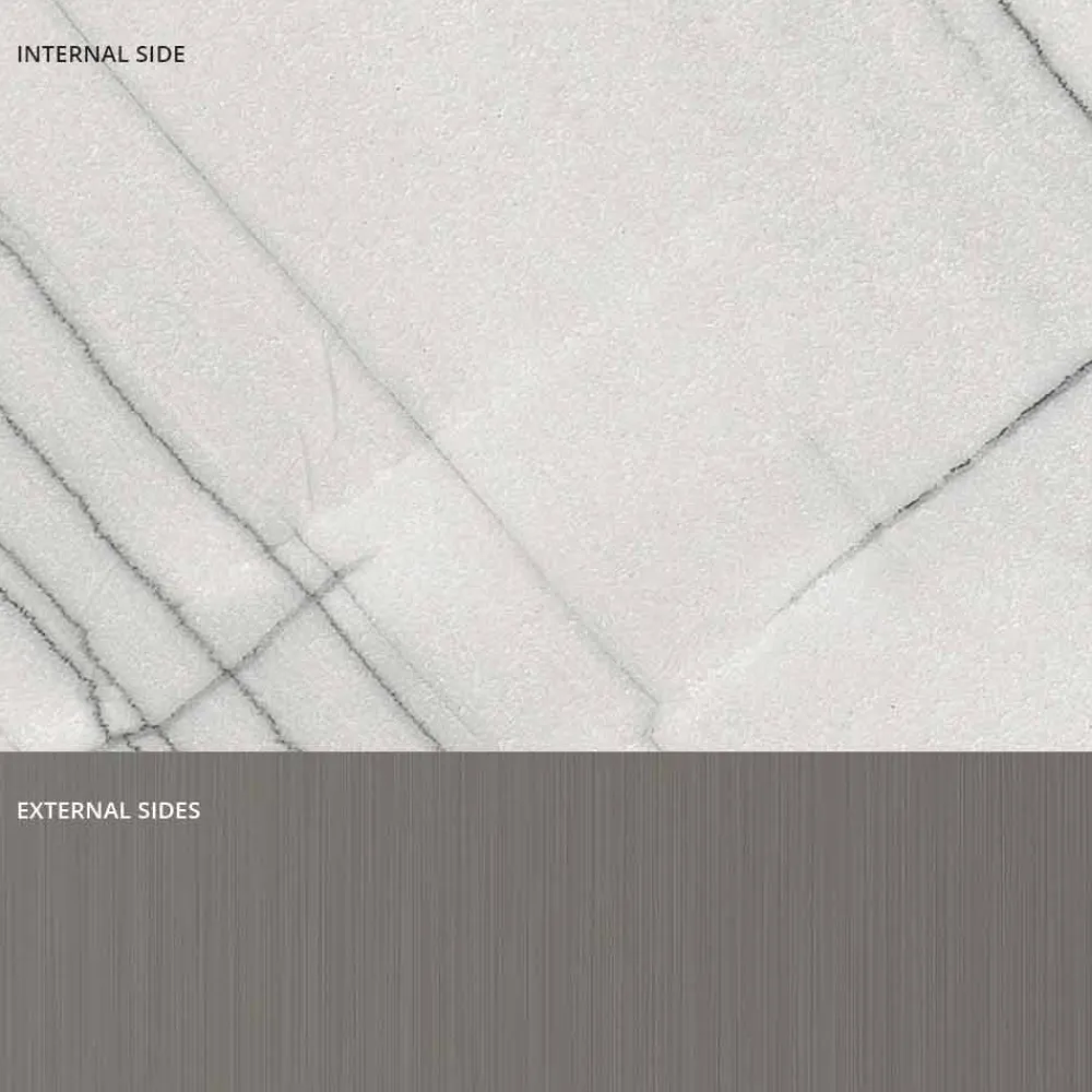 Viadurini Living Esstische Nach Mass|Esstische-Metall- und Marmortisch mit luxuriöser Glasplatte Made in Italy - Minera