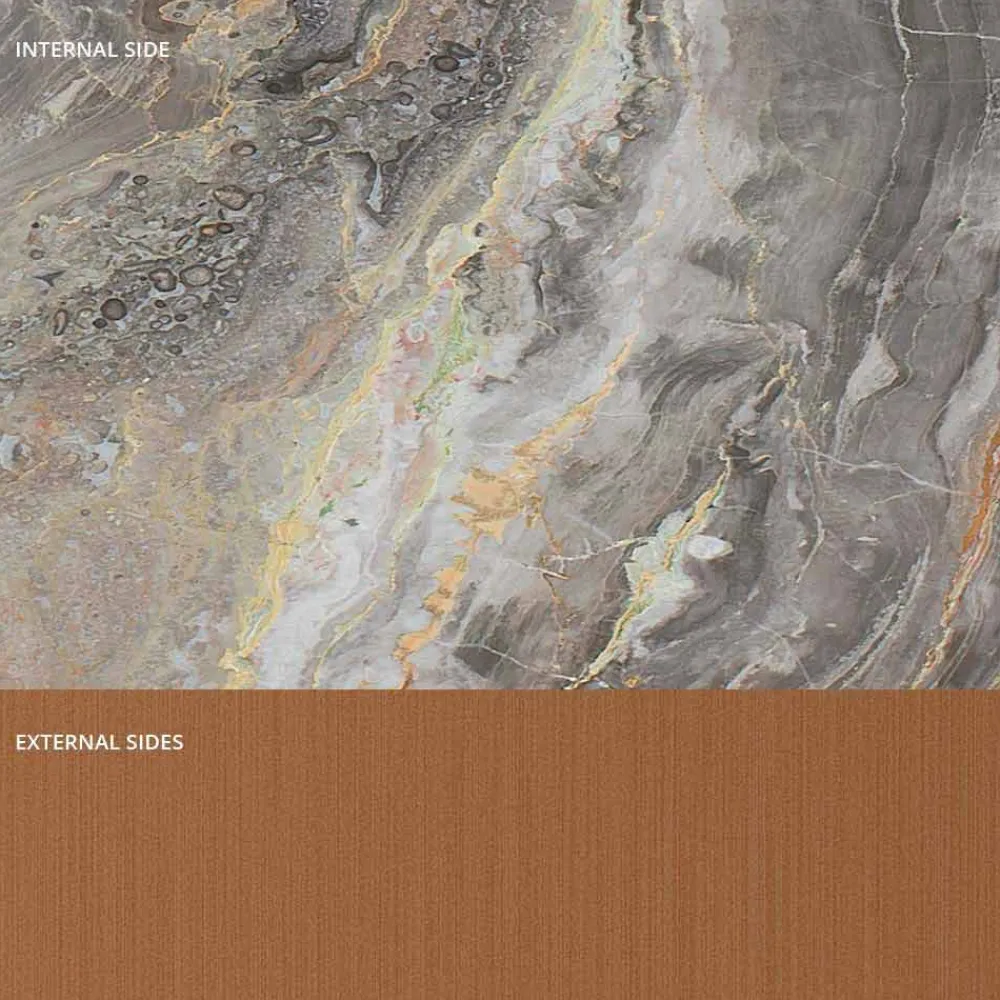 Viadurini Living Esstische Nach Mass|Esstische-Metall- und Marmortisch mit luxuriöser Glasplatte Made in Italy - Minera