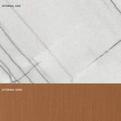 Viadurini Living Esstische Nach Mass|Esstische-Metall- und Marmortisch mit luxuriöser Glasplatte Made in Italy - Minera