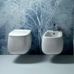 Viadurini Bathroom Wc-Mhite-Keramik mit Wandmontage, n Gaiola, Made in Italy
