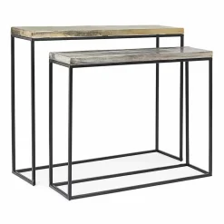 Viadurini Living Konsolentisch Flur-Minimale Industrial Design Konsole aus Stahl 2 Stück Homemotion - Rambutan