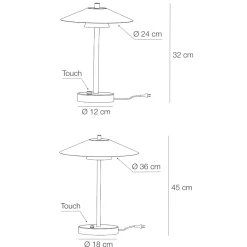 Viadurini Lighting Moderne Tischlampen-Mira Tischlampe aus Metall mit verschiedenen Ausführungen Made in Italy