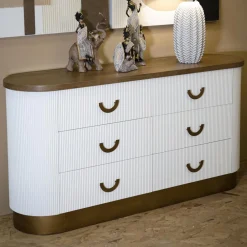 Viadurini Night Design Kommoden-Mit Relieflinien verzierte Holzkommode mit 6 Schubladen - Rachel