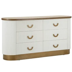 Viadurini Night Design Kommoden-Mit Relieflinien verzierte Holzkommode mit 6 Schubladen - Rachel