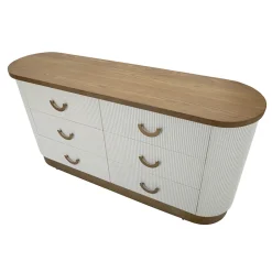 Viadurini Night Design Kommoden-Mit Relieflinien verzierte Holzkommode mit 6 Schubladen - Rachel