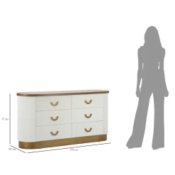 Viadurini Night Design Kommoden-Mit Relieflinien verzierte Holzkommode mit 6 Schubladen - Rachel