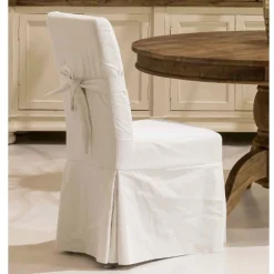 Viadurini Living Design Stühle-Mit Schleife verzierter Stuhl für Wohnzimmer aus Holz und Baumwolle - Slide