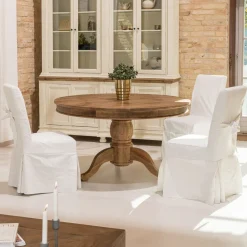 Viadurini Living Design Stühle-Mit Schleife verzierter Stuhl für Wohnzimmer aus Holz und Baumwolle - Slide