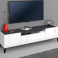 Viadurini Living Tv-Möbel-Mobiler Fernseher aus Melamin 2 Zimmer und 1 Schublade Made in Italy - Florentino