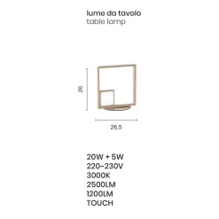 Viadurini Lighting Moderne Tischlampen-Modern - Formale LED-Tischlampe aus silberfarben lackiertem Metall