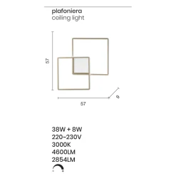 Viadurini Lighting Moderne Wandleuchten-Modern - Formale Wandleuchte aus gold lackiertem Metall mit LED