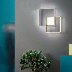 Viadurini Lighting Moderne Wandleuchten-Modern - Formale Wandleuchte aus gold lackiertem Metall mit LED