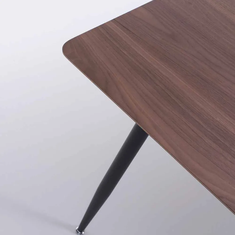 Viadurini Living Esstische-Modern Design Küchentisch in Mdf und Matt Black Metal - Foulard