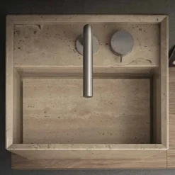 Viadurini Bathroom Steinwaschbecken-Modern Square High Design Arbeitsplatte Stein Badezimmer Waschbecken - Farartlav2