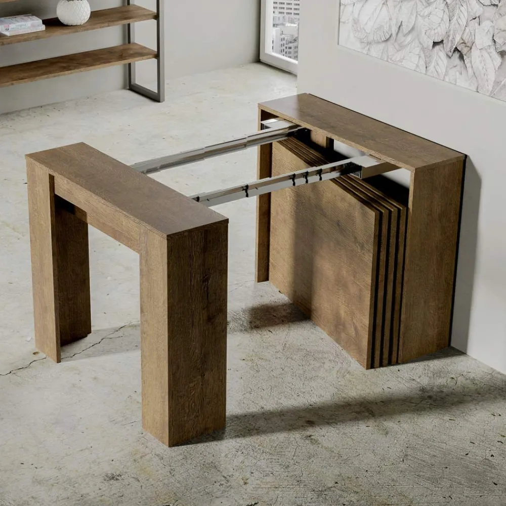 Viadurini Living Ausziehbarer Konsolentisch-Moderne ausziehbare Konsole 296 cm aus Melaminholz, hergestellt in Italien – Ariella