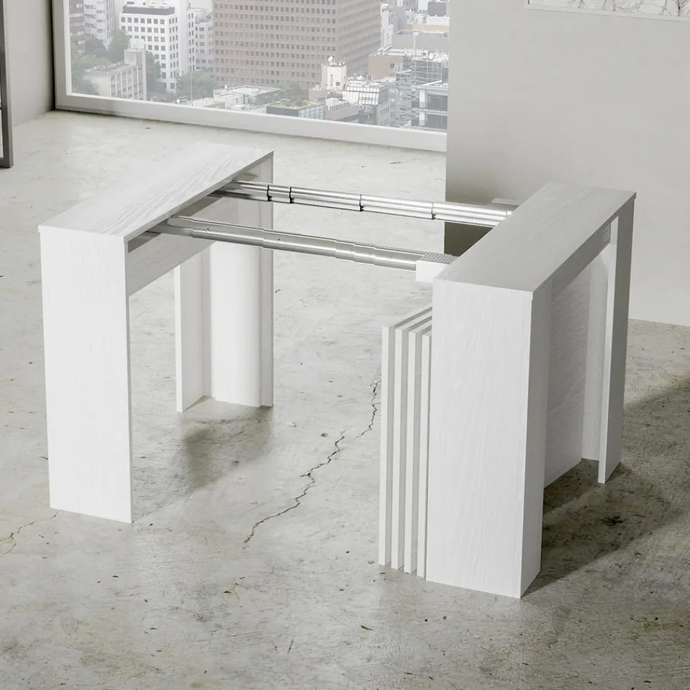 Viadurini Living Ausziehbarer Konsolentisch-Moderne ausziehbare Konsole 296 cm aus Melaminholz, hergestellt in Italien – Ariella