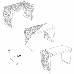 Mabele Design Schreibtische-Moderne Design Schreibtisch Kattedra 120x65x75 , Made in Italy