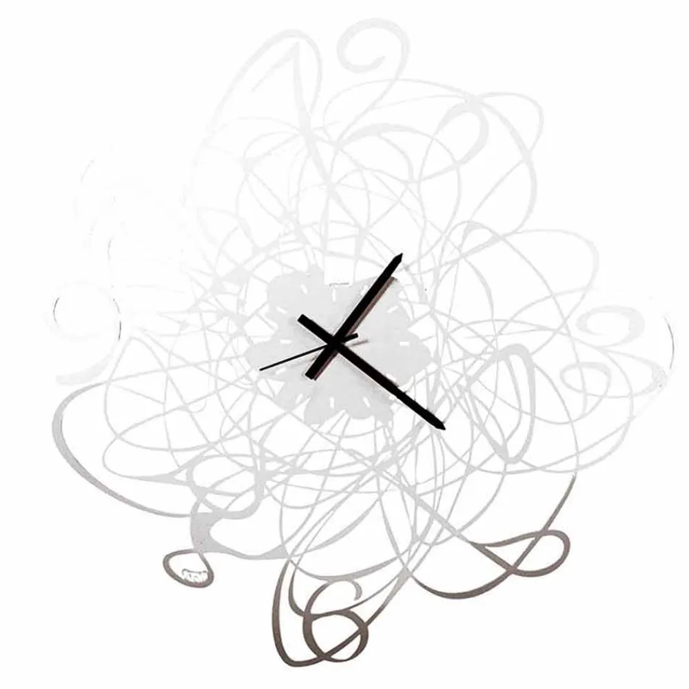 Viadurini Time Design Wanduhren-Moderne Design Wanduhr aus Eisen in schwarz oder weiß Made in Italy - Baldo