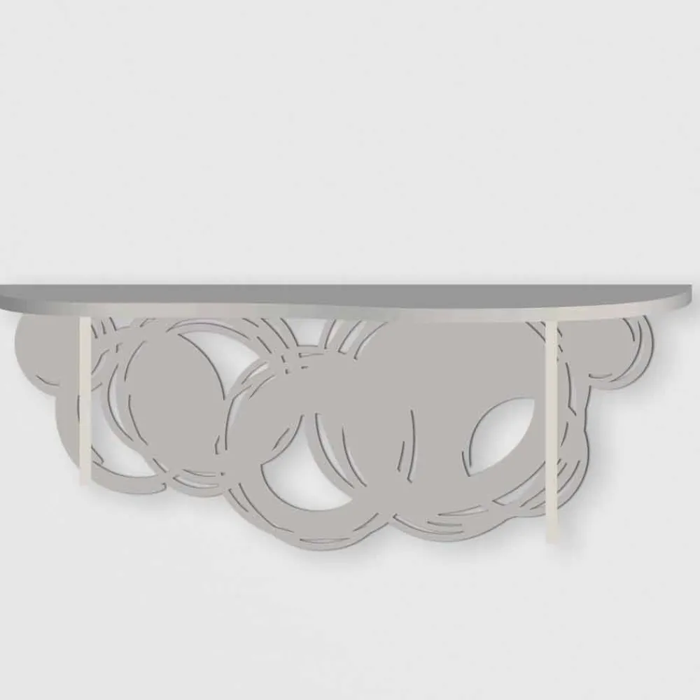 Viadurini Living Konsolentisch Flur-Moderne Designkonsole aus Sand und beige Holz für die Wandmontage - Orbit